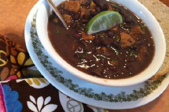 Caribbean black bean and sweet potato soup