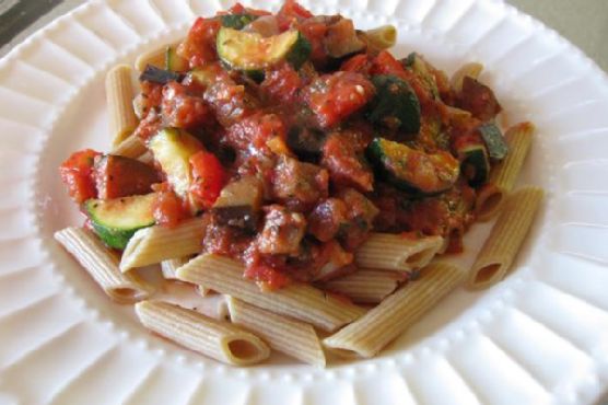 Creamy Ratatouille Over Penne