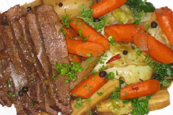 Guinness Braised Corned Beef and Cabbage