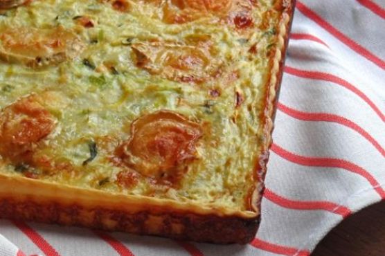 Leek and goat’s cheese quiche