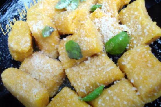 Pumpkin gnocchi with basil and Parmesan